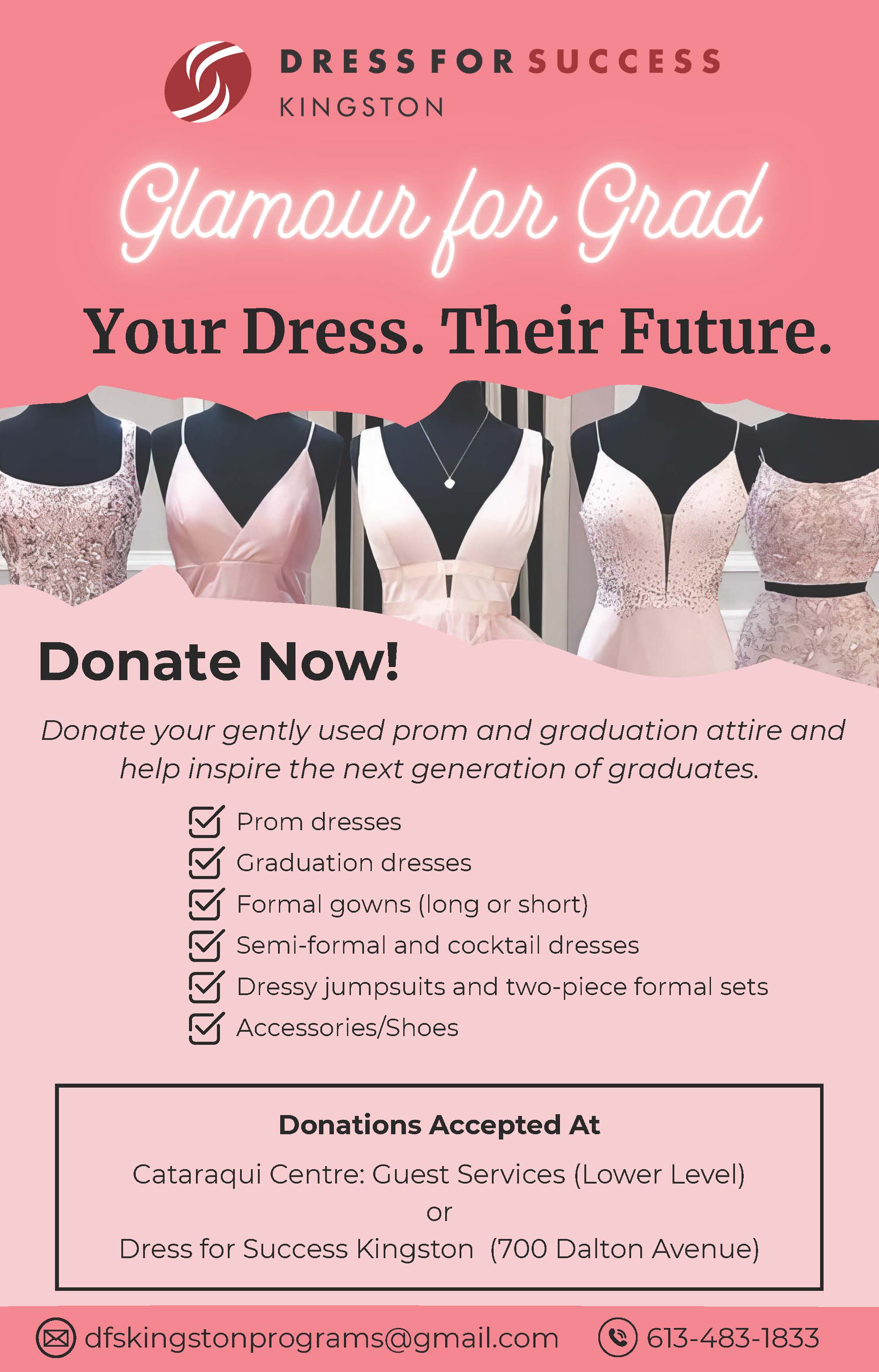 DFS Glam for grad donation poster