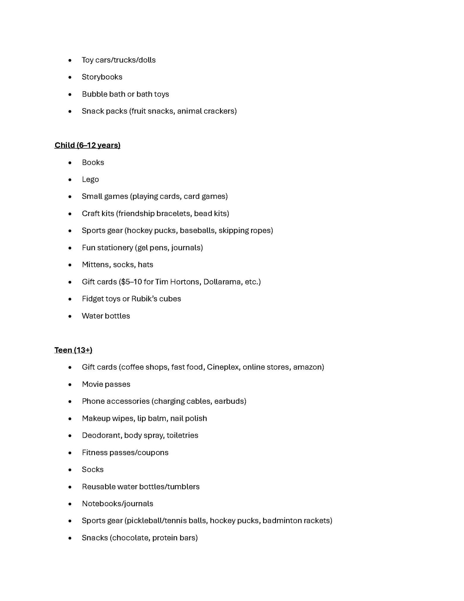 Stocking Stuffers list Page 3