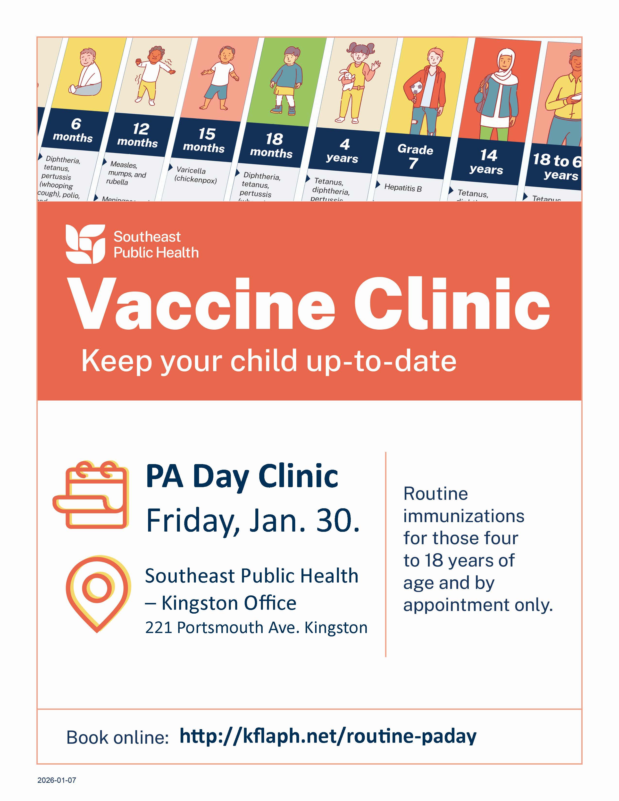 2026 01 12 vaccine clinics newsletter insert PADay Jan30